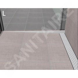 Sapho Canniveaux de vidage - Barre de drainage pour gouttière, longueur 1500 mm, gauche, acier inoxydable brossé SPD1512-L