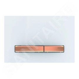 Geberit Sigma50 - Plaque de déclenchement 2 touches, blanc / or rouge 115.670.11.2