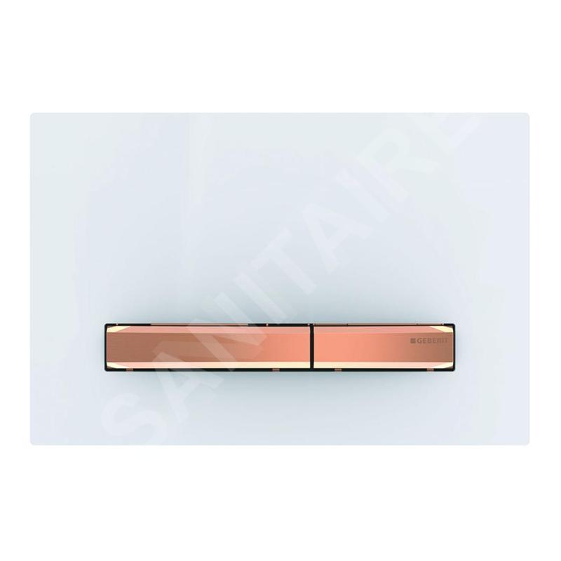 Geberit Sigma50 - Plaque de déclenchement 2 touches, blanc / or rouge 115.670.11.2