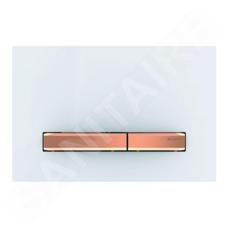 Geberit Sigma50 - Plaque de déclenchement 2 touches, blanc / or rouge 115.670.11.2