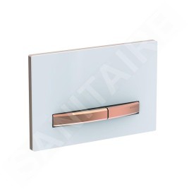 Geberit Sigma50 - Plaque de déclenchement 2 touches, blanc / or rouge 115.670.11.2