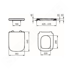 Ideal Standard i.Life B - Abattant WC wrapover, SoftClose, gris brillant T468358