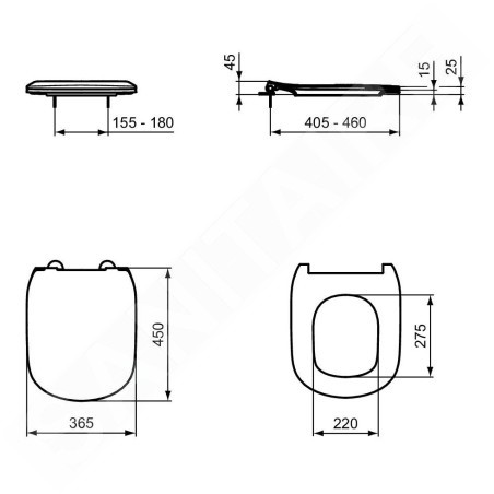 Ideal Standard Tesi - Abattant de WC, SoftClose, blanc T552201