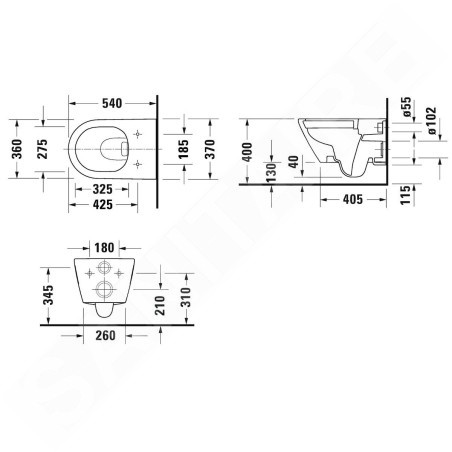 Duravit D-Neo - WC suspendu avec abattant SoftClose, Rimless, blanc 45780900A1