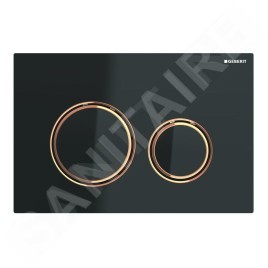 Geberit Sigma21 - Plaque de déclenchement 2 touches, noir / or rouge 115.650.SJ.1