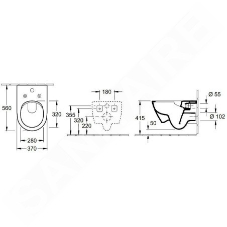 Villeroy & Boch Subway 2.0 - WC suspendu, Aquareduct, DirectFlush, fond creux, blanc alpin 5614A101