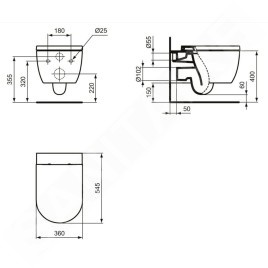 Ideal Standard Blend - WC suspendu, Aquablade, blanc T374901
