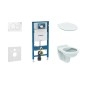 Geberit Duofix - Set d'installation pré-murale, cuvette Alpha avec abattant, plaque de déclenchement Sigma01, blanc alpin Geberit Duofix - Set d'installation pré-murale, cuvette Alpha avec abattant, plaque de déclenchement Sigma01, blanc alpin