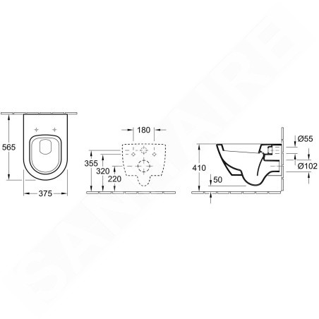Villeroy & Boch Subway 2.0 - WC suspendu, Aquareduct, avec CeramicPlus, blanc alpin 560010R1