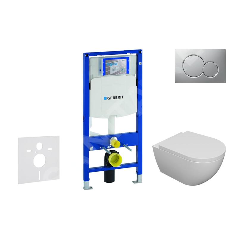 Geberit Duofix - Set de bâti-support, cuvette Oudee et abattant softclose, plaque de déclenchement Sigma01, chrome mat laqué Geberit Duofix - Set de bâti-support, cuvette Oudee et abattant softclose, plaque de déclenchement Sigma01, chrome mat laqué