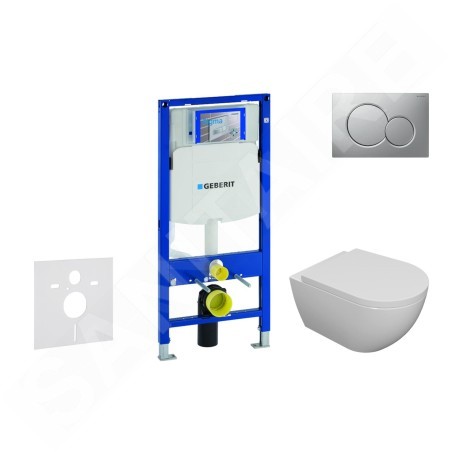 Geberit Duofix - Set de bâti-support, cuvette Oudee et abattant softclose, plaque de déclenchement Sigma01, chrome mat laqué
