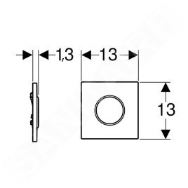 Geberit Systèmes de chasse d’eau - Commande pneumatique pour urinoir, type 10, blanc / chrome 116.015.KJ.1