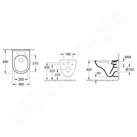 Villeroy & Boch O.novo - WC suspendu Compact, DirectFlush, blanc alpin 5688R001