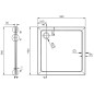 Aqualine Receveurs - Receveur de douche Tecmi, 900x900x30 mm, blanc PQ009