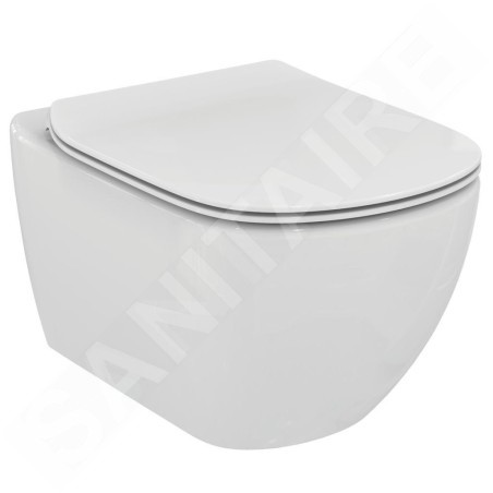 Ideal Standard Tesi - Cuvette de toilette suspendue avec abattant, blanc T354201