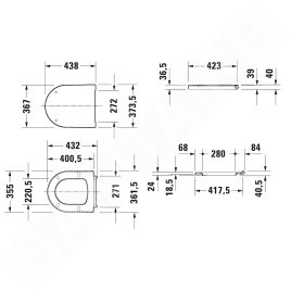 Duravit ME by Starck - Abattant WC Compact, blanc / blanc mat 0020112600