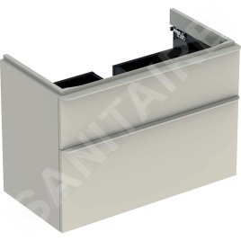 Geberit Smyle Square - Meuble pour lavabo, 884x470x617 mm, 2 tiroirs, sable gris 500.354.JL.1
