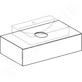 Geberit VariForm - Meuble pour lavabo, 900x510x235 mm, 1 tiroir, bouchon anti-odeurs, chêne 501.169.00.1