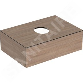 Geberit VariForm - Meuble pour lavabo, 750x510x235 mm, 1 tiroir, bouchon anti-odeurs, chêne 501.163.00.1