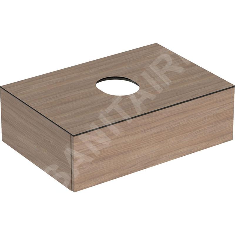 Geberit VariForm - Meuble pour lavabo, 750x510x235 mm, 1 tiroir, bouchon anti-odeurs, chêne 501.163.00.1