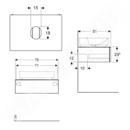 Geberit VariForm - Meuble pour lavabo, 750x510x235 mm, 1 tiroir, bouchon anti-odeurs, chêne 501.163.00.1