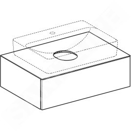 Geberit VariForm - Meuble pour lavabo, 750x510x235 mm, 1 tiroir, bouchon anti-odeurs, chêne 501.163.00.1