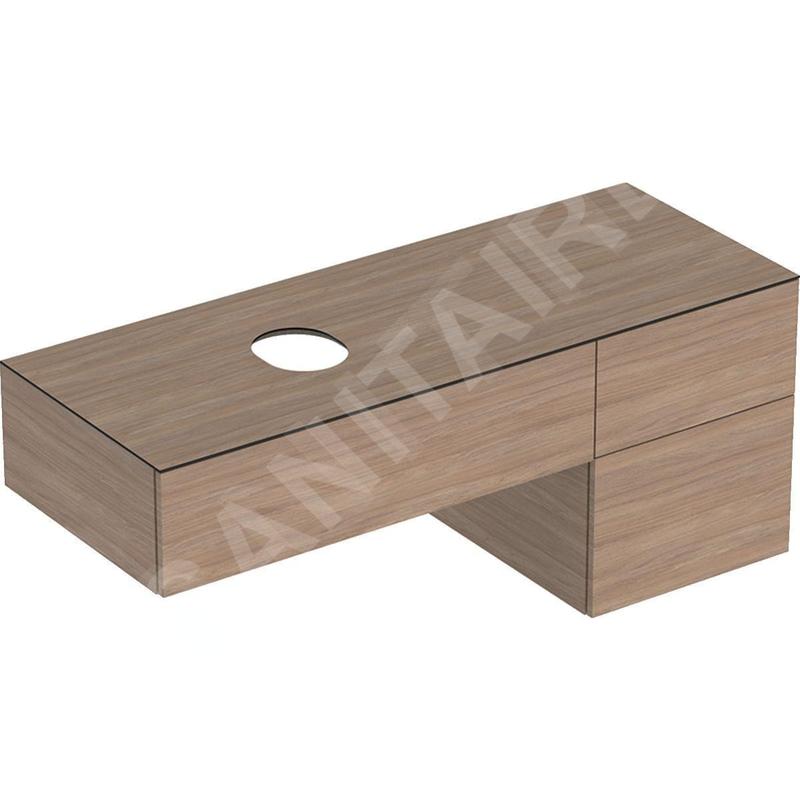 Geberit VariForm - Meuble pour lavabo, 1350x510x550 mm, 3 tiroirs, bouchon anti-odeurs, chêne 501.193.00.1 Geberit VariForm - Meuble pour lavabo, 1350x510x550 mm, 3 tiroirs, bouchon anti-odeurs, chêne 501.193.00.1