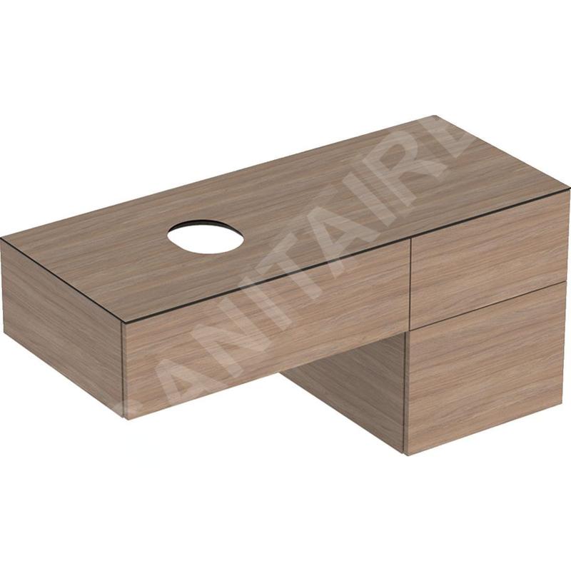 Geberit VariForm - Meuble pour lavabo, 1200x510x550 mm, 3 tiroirs et bouchon anti-odeurs, chêne 501.187.00.1 Geberit VariForm - Meuble pour lavabo, 1200x510x550 mm, 3 tiroirs et bouchon anti-odeurs, chêne 501.187.00.1
