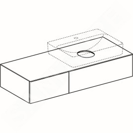 Geberit VariForm - Meuble pour lavabo, 1200x510x235 mm, 2 tiroirs et bouchon anti-odeurs, chêne 501.175.00.1