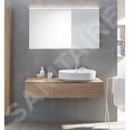 Geberit VariForm - Meuble pour lavabo, 1200x510x235 mm, 2 tiroirs et bouchon anti-odeurs, chêne 501.175.00.1