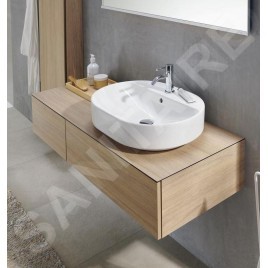 Geberit VariForm - Meuble pour lavabo, 1200x510x235 mm, 2 tiroirs et bouchon anti-odeurs, chêne 501.175.00.1