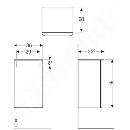 Geberit Smyle Square - Meuble latéral, charnières à gauche, noyer hickory 500.360.JR.1