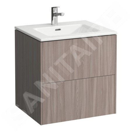 Laufen Pro S - Meuble avec lavabo, 600x610x500 mm, 2 tiroirs, orme clair H8649602621041