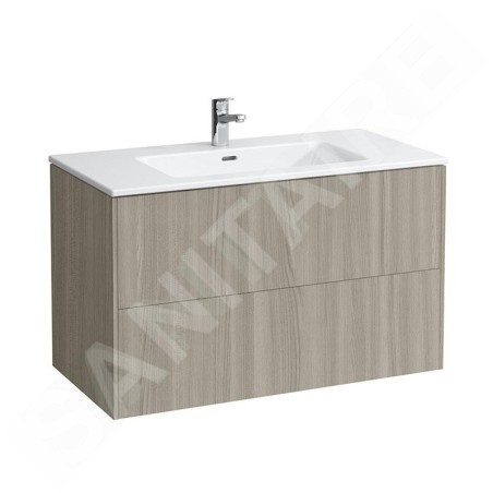 Laufen Pro S - Meuble avec lavabo, 1000x500x610 mm, 2 tiroirs, chêne clair H8649622621041