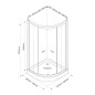 Aqualine Cabines de douche - Cabine de douche Arlen 800x800 mm, verre BRICK BTR800