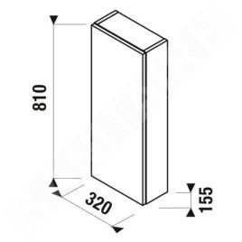 Jika Mio - Armoire latérale 810x320x155 mm, 2 portes G/D, blanc H43J7141305001