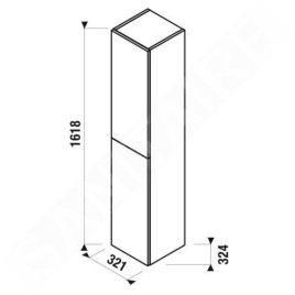 Jika Mio - Armoire haute 1618x321x324 mm, 2 portes G/D, blanc H43J7122305001