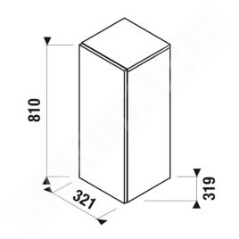 Jika Mio - Armoire latérale 810x321x319 mm, 1 porte G/D, frêne H43J7111303421