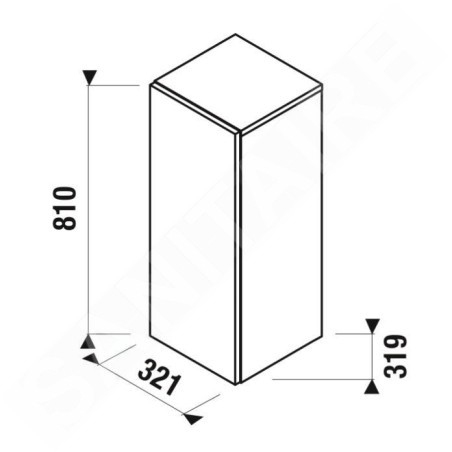 Jika Mio - Armoire latérale 810x321x319 mm, 1 porte G/D, frêne H43J7111303421