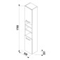 Jika Lyra plus - Armoire haute 1700x320x251 mm, 2 portes G/D, blanc H43J3822303001