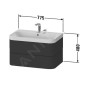 Duravit Happy D.2 Plus - Meuble avec lavabo 480x775x490 mm, 2 tiroirs, blanc brillant HP4347O2222