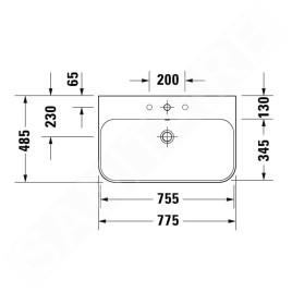Duravit Happy D.2 Plus - Meuble avec lavabo 480x775x490 mm, 2 tiroirs, blanc brillant HP4637O2222