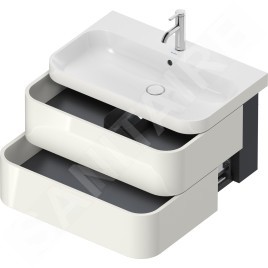 Duravit Happy D.2 Plus - Meuble avec lavabo 480x775x490 mm, 2 tiroirs, blanc brillant HP4637O2222