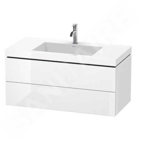 Duravit L-Cube - Meuble avec lavabo 500x1000x480 mm, 2 tiroirs, blanc brillant LC6928O2222