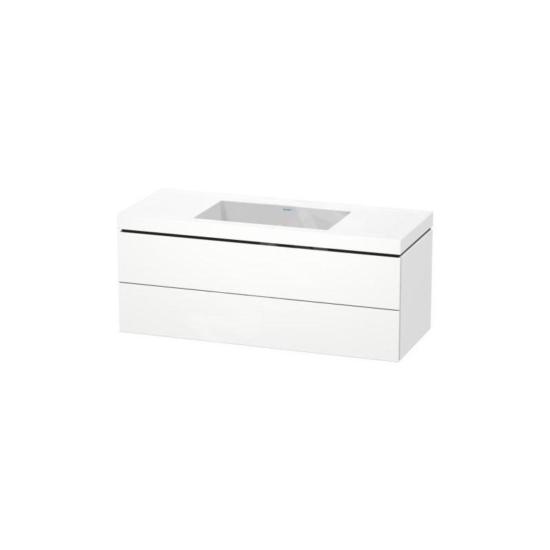 Duravit L-Cube - Meuble avec lavabo 500x1200x480 mm, 2 tiroirs, blanc mat LC6929N1818 Duravit L-Cube - Meuble avec lavabo 500x1200x480 mm, 2 tiroirs, blanc mat LC6929N1818