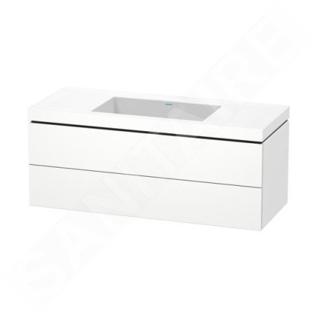 Duravit L-Cube - Meuble avec lavabo 500x1200x480 mm, 2 tiroirs, blanc mat LC6929N1818