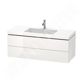 Duravit L-Cube - Meuble avec lavabo 500x1200x480 mm, 2 tiroirs, blanc brillant LC6929O2222