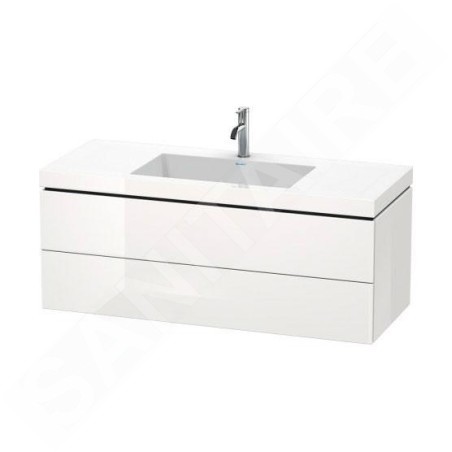 Duravit L-Cube - Meuble avec lavabo 500x1200x480 mm, 2 tiroirs, blanc brillant LC6929O2222