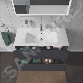 Duravit L-Cube - Meuble sous lavabo 550x1020x481 mm, 2 tiroirs, graphite mat LC624204949