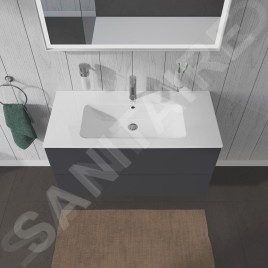 Duravit L-Cube - Meuble sous lavabo 550x1020x481 mm, 2 tiroirs, graphite mat LC624204949